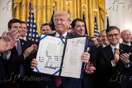 Signing ceremony for cryptocurrency legislation at the White House in Washington