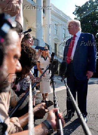 U.S. President Donald Trump departs for Scotland