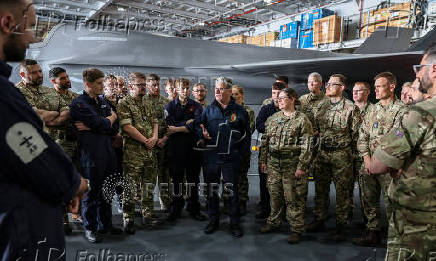 British Prime Minister Keir Starmer visits British aircraft carrier HMS Prince Of Wales
