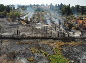 Wildfires burn in the Jerusalem hills, central Israel