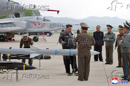 North Korea's Kim oversees air drills