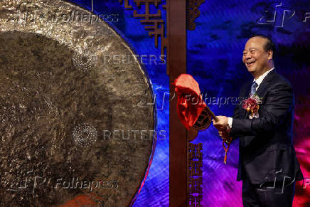 Robin Zeng, founder and chairman of battery manufacturer Contemporary Amperex Technology (CATL), attends the company?s listing ceremony at the Hong Kong Stock Exchange in Hong Kong