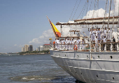 El Juan Sebastián Elcano sale de Santo Domingo con la princesa Leonor rumbo a Nueva York