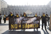 Manifestación frente al Palacio de La Moneda