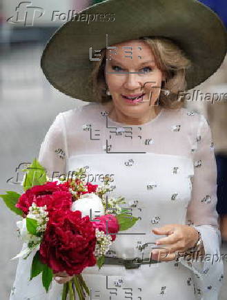 Queen Mathilde of Belgium visits the Beguinage 'Ten Wijngaerde' in Bruges