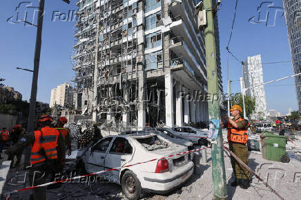 Aftermath of a strike from Iran on Israel, in Ramat Gan