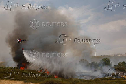 Wildfire on the outskirts of Abejera de Tabara