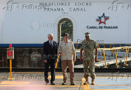 U.S. Secretary of Defense Hegseth tours the Miraflores locks at the Panama Canal