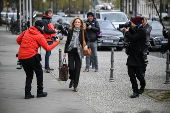 Deputy leader of the Christian Democratic Union (CDU), Karin Prien, arrives for coalition talks in Berlin