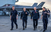 British Prime Minister Keir Starmer visits British aircraft carrier HMS Prince Of Wales