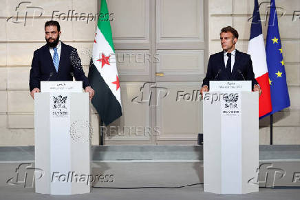 French President Macron meets Syria's President Ahmed al-Sharaa in Paris