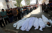 Funeral of Palestinians, who according to medics were killed in Israeli strikes, in Gaza City
