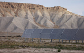 Construction work on solar power arrays continues at rPlus Energies' Green River Energy Center in Emery