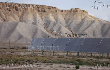 Construction work on solar power arrays continues at rPlus Energies' Green River Energy Center in Emery