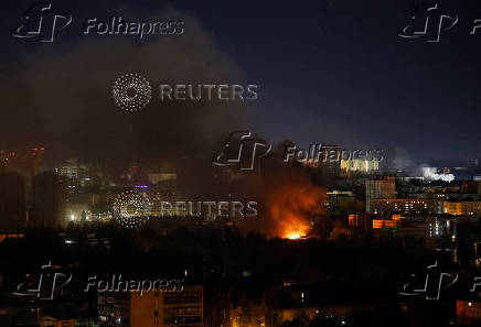Russian drone and missile strike in Kyiv