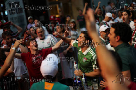 Fluminense fans gather ahead of their FIFA Club World Cup semi-final match against Chelsea, in New York City