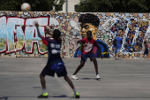 Mural del jugador Lamine Yamal en el Parque de Rocafonda de Mataró
