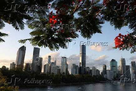 A view of Brisbane River and the city skyline in Brisbane