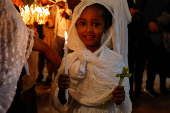 Christian worshippers attend a Palm Sunday procession in Jerusalem