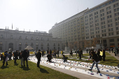 Manifestación frente al Palacio de La Moneda