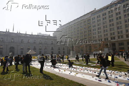 Manifestación frente al Palacio de La Moneda