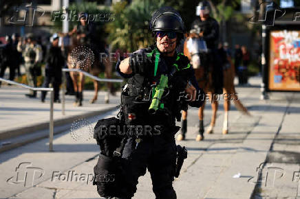 Protest against federal immigration sweeps, in Los Angeles