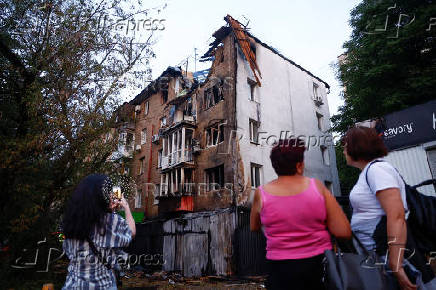 Aftermath of a Russian drone and missile attack in Kyiv