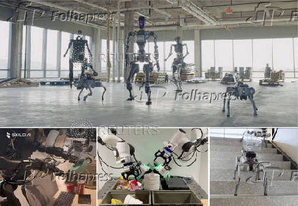 Collage of Skild AI's robots in action