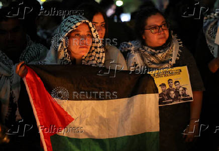 Mexican journalists protest against the killing of Al Jazeera journalists in Gaza