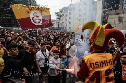 Galatasaray SK celebrate winning the Turkish Super League Championship