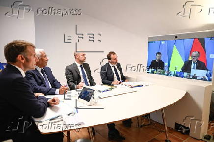 European leaders hold video conference on Ukraine