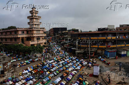 Muslims celebrate the Eid al-Adha festival, in Abidjan