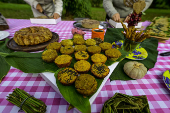 Mesa de Café para participantes do curso artesanal