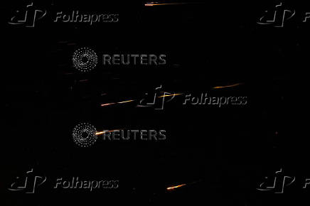 Missiles launched from Iran towards Israel are seen from Tubas