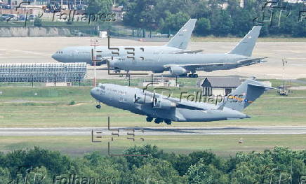 US Air Force C-17 takes off from Ramstein Air Base