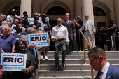 New York City Mayor Eric Adams endorsed  by members of the law enforcement for re-election in New York