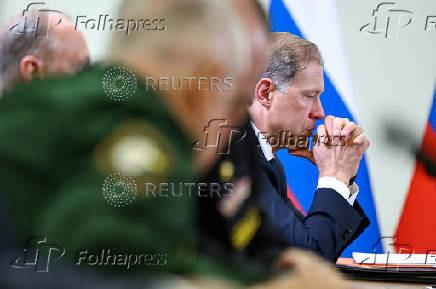 Russian First Deputy Prime Minister Denis Manturov attends a meeting in Severodvinsk