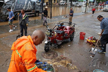 Aftermath of heavy rainfall in Miyun district of Beijing