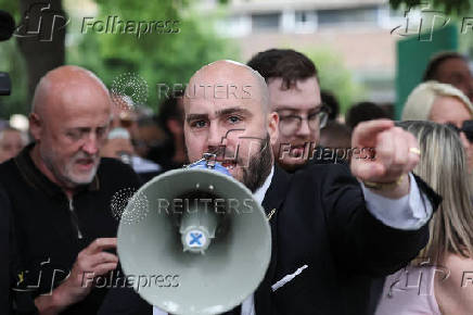 Protest outside the Barbican Thistle hotel in London