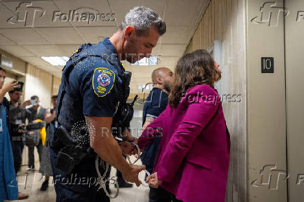 Federal immigration officers at U.S. Immigration Court in New York City