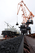 Coking coal is unloaded at Immingham Port