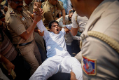 Congress party protest against country's financial crime agency in New Delhi