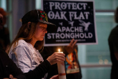 Protest to stop the sale of Oak Flat, land considered sacred by the Apache, to Resolution Copper in Phoenix, Arizona
