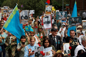 Immortal Regiment march marking anniversary of victory over Nazi Germany in WW2 in Almaty