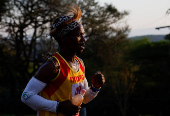 Runner competes in the Comrades Marathon, South Africa