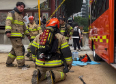 Fire at the Central Buddhist Museum building in Seoul