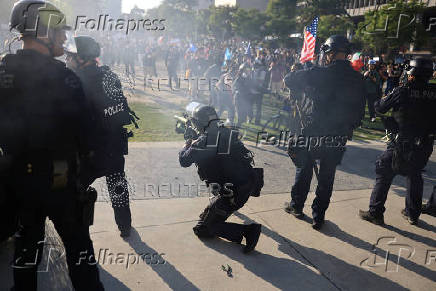 Protest against federal immigration sweeps, in Los Angeles