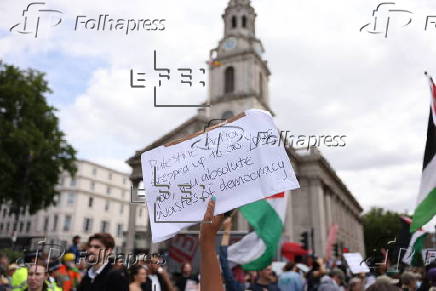 Demonstrators rally for Palestine Action amid UK ban threat