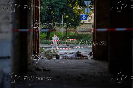 Aftermath of a Russian drone and missile attack in Kyiv