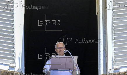 Pope Leo XIV delivers the Angelus prayer at the Vatican